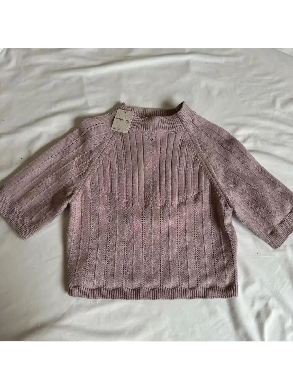 Free People Lavender Ribbed Knit Top